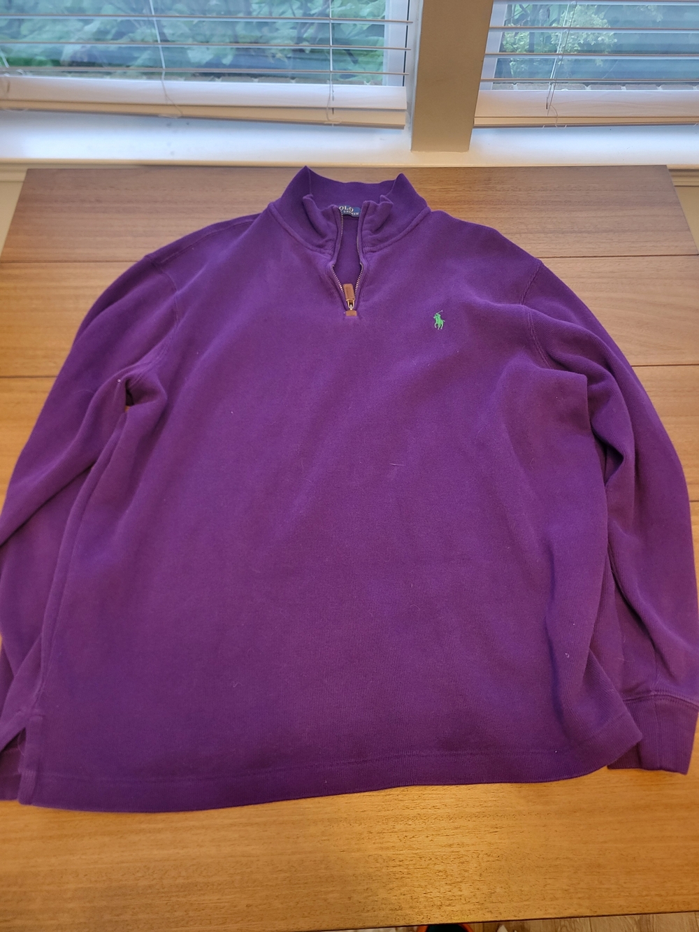 Polo Ralph Lauren Men’s Quarter-Zip Pullover Sweater - Purple - Size Large (L)